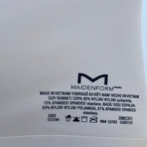 Maidenform Wireless Bra 38D Smartzone Cups Convertible Straps DM2301 Nude Color - Picture 2 of 14